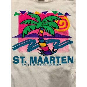 SUPER T'S ST. MAARTEN DUTCH WEST INDIES VACATION BEACH SHIRT UNISEX XL VIBRANT